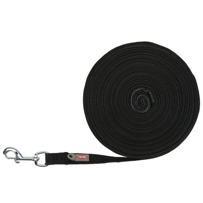 Trixie Sleeplijn, 15 m / 20 mm, zwart