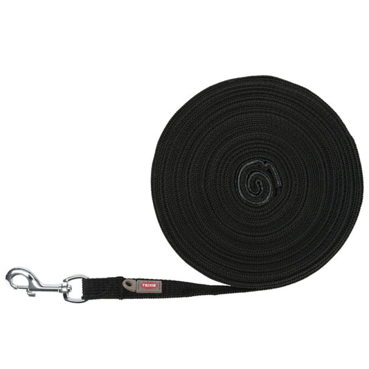 Trixie Sleeplijn, 15 m / 20 mm, zwart