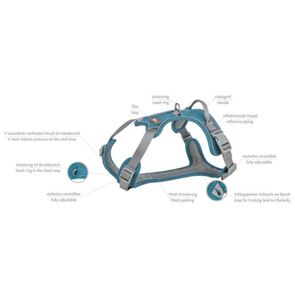 Trixie Premium Active Tuig - petrol - 39-56 cm/15 mm