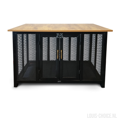 Topmast Metalen Bench Grandes - Luxeus - 118.5 x 78 x 83 cm - Rustic Brown & Black