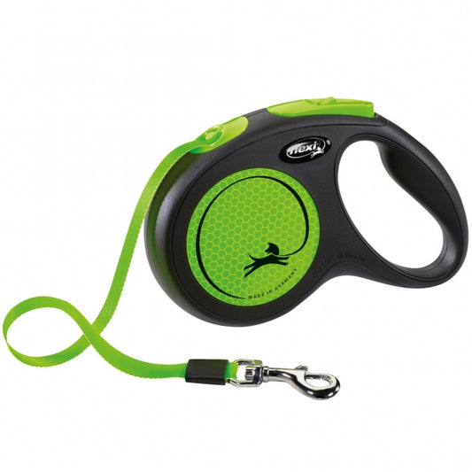 Flexi Classic Neon harnas intrekbare riem - M / Groen