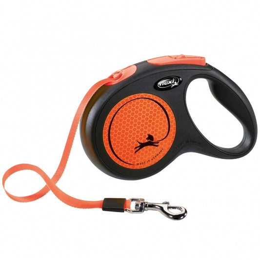 Flexi Classic Neon harnas intrekbare riem - M / Oranje