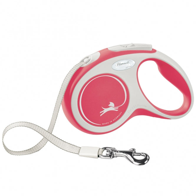 FLEXI Intrekbare riem COMFORT - 5m - tot 15kg - rood
