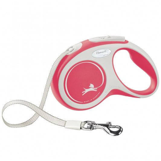 FLEXI Intrekbare riem COMFORT - 5m - tot 15kg - rood