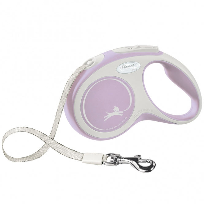 FLEXI Intrekbare riem COMFORT - 5m - tot 15kg - roze