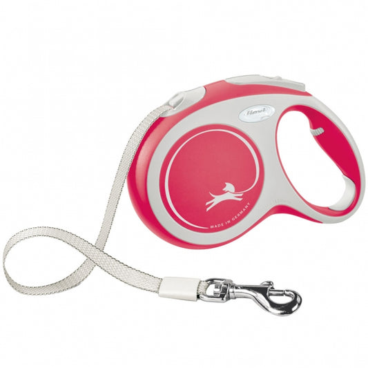 FLEXI - Intrekbare riem - New COMFORT - 5m - tot 60kg - Rood