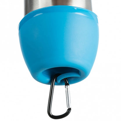 Trixie roestvrijstalen fles met drinkschaal - 300 ml