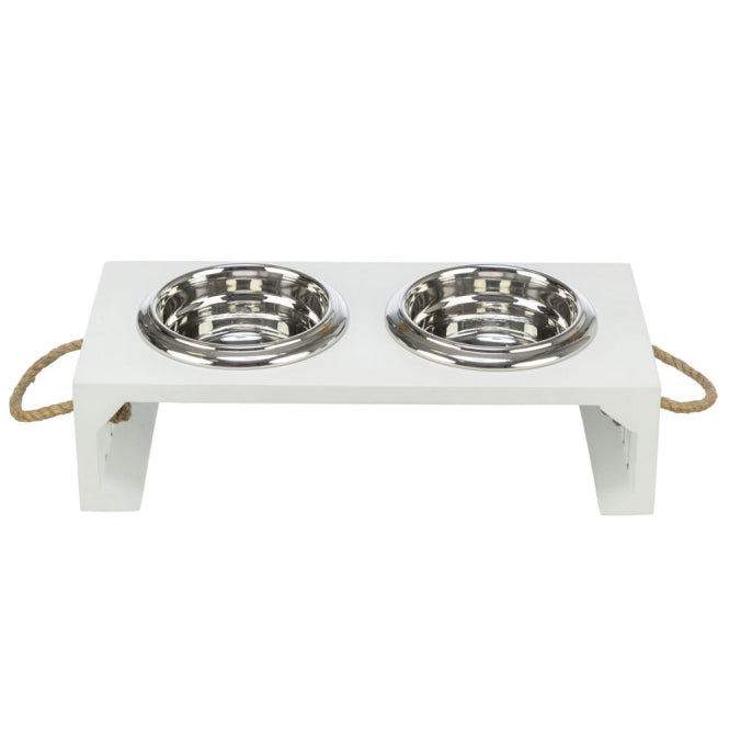 Trixie BE NORDIC kommenset, MDF/roestvrij staal - 2 × 0,4 l