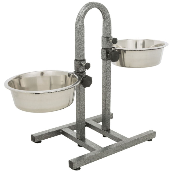 Trixie apart in hoogte verstelbare hondenbeugel met voerbakken