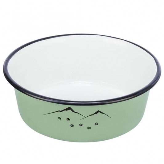 Trixie geëmailleerde/roestvrijstalen kom - Ready for Adventure - 0,3 l/ø 12 cm