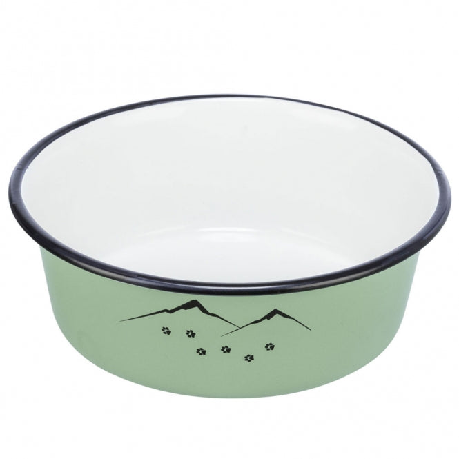 Trixie geëmailleerde/roestvrijstalen kom - Ready for Adventure - 0,9 l/ø 17 cm