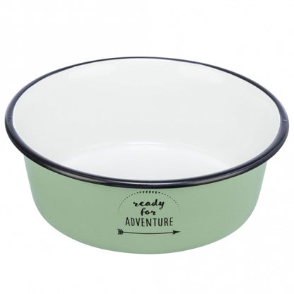 Trixie geëmailleerde/roestvrijstalen kom - Ready for Adventure - 0,9 l/ø 17 cm