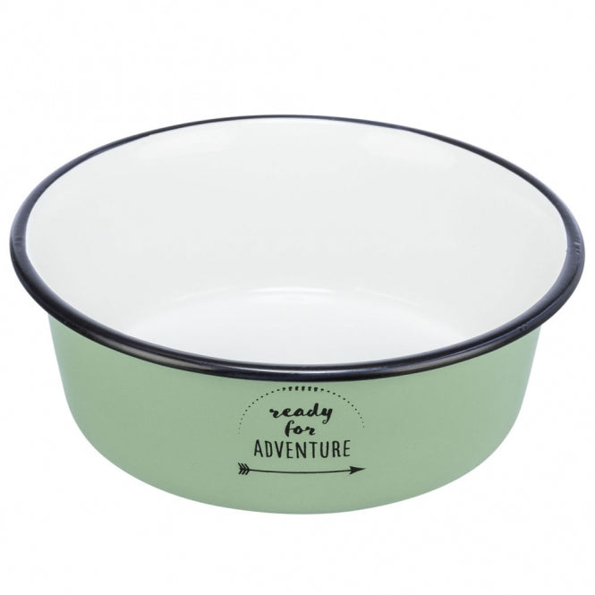Trixie geëmailleerde/roestvrijstalen kom - Ready for Adventure - 0,3 l/ø 12 cm