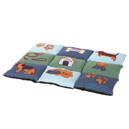 Trixie patchwork deken - blauw/groen - 80 x 55 cm