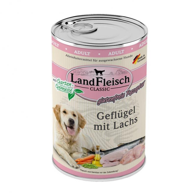 Landfleisch Dog Classic Gevogelte met Zalm & Tuingroente - 800 g