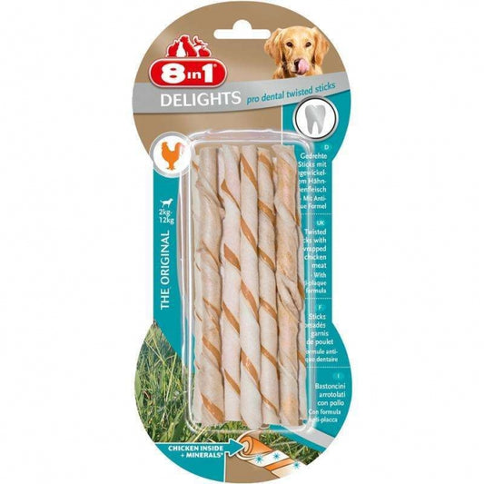 8in1 Delights Pro Dental Twisted Sticks - 10 Stuks