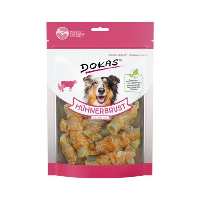 Dokas Dog Snack Kipborst Kauwrol - 250 g