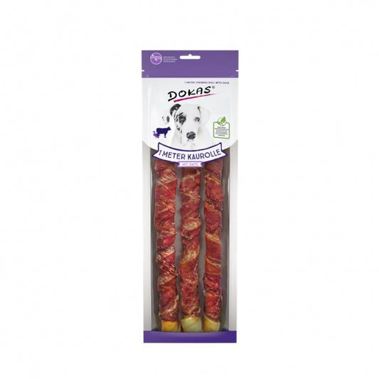 Dokas Dog Snack 1m Kauwrol met Eend - 315 g