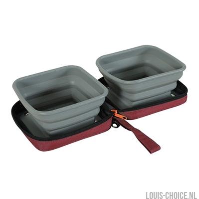 Zolux Bvk 2In1 Opvouwbare Voerbak En Drinkbak Rood