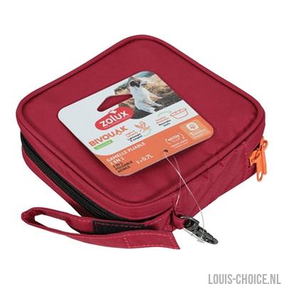 Zolux Bvk 2In1 Opvouwbare Voerbak En Drinkbak Rood