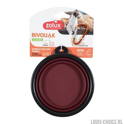 Zolux Bvk Voerbak Opvouwbaar Siliconen Rood
