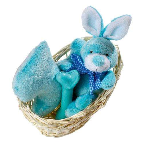 Karlie Puppy-Speelset in Mandje - Blauw