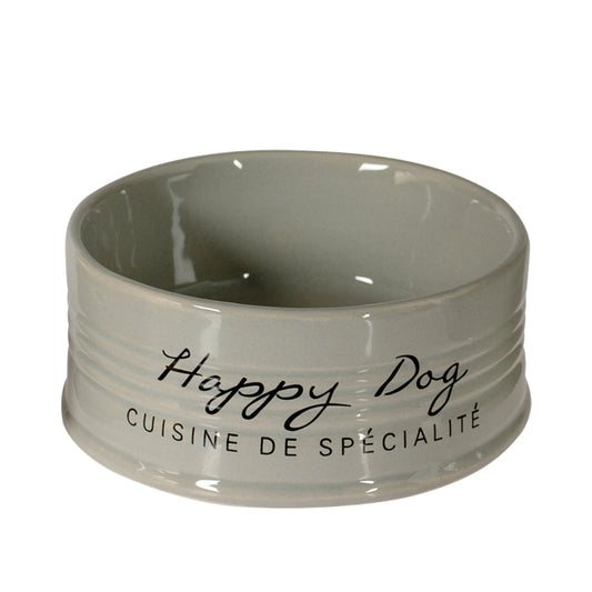 Duvoplus Voerbak Stone Happy Dog - grijs - 520ml - Ø14,5cm
