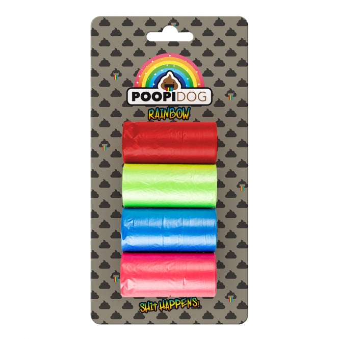 Poopidog Hondenpoepzakjes Rainbow - 4 x 20 stuks