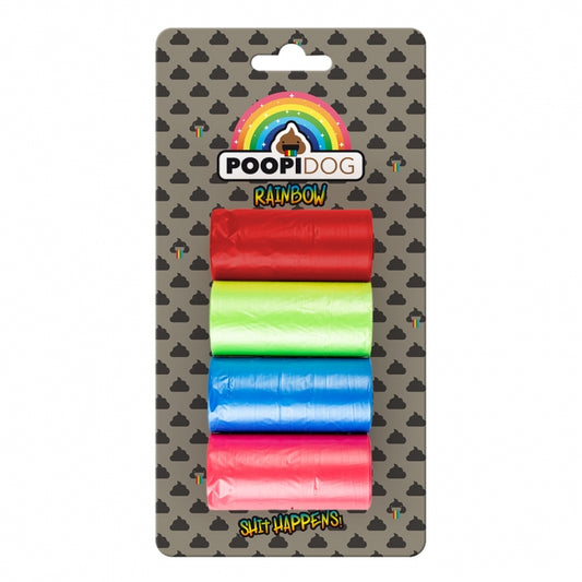 Poopidog Hondenpoepzakjes Rainbow - 4 x 20 stuks