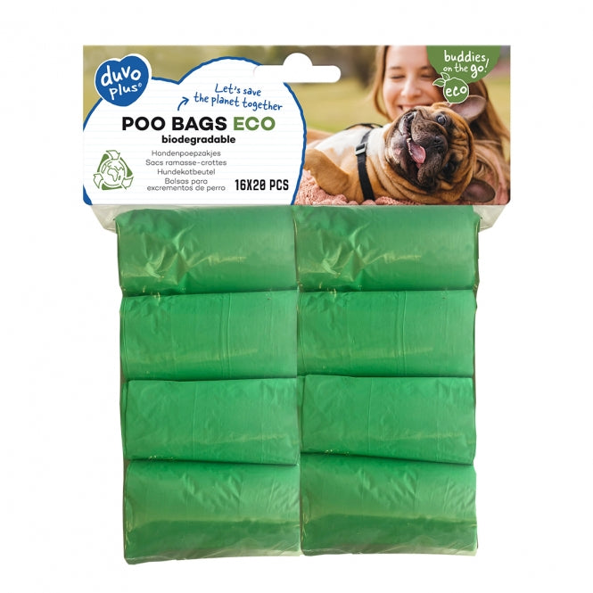 Duvoplus - Hondenpoepzakje eco - Groen - 16 x 20 stuks