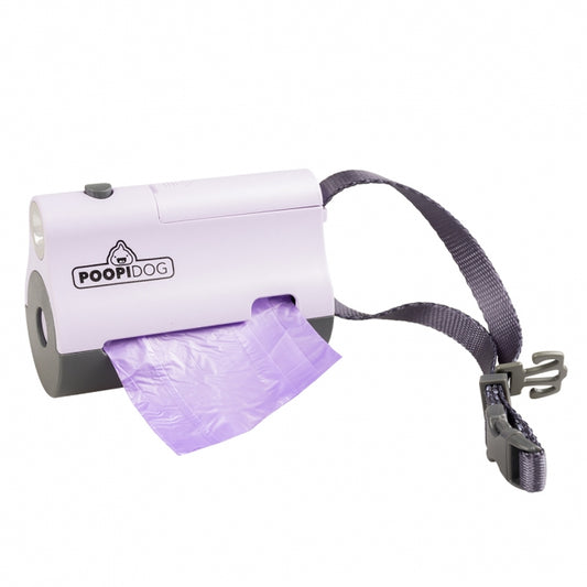 Poopidog - Hondenpoepzakjes dispenser met LED-verlichting - Violett