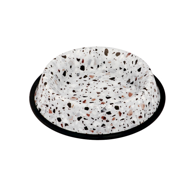 Duvoplus RVS Voerbak Deco fix terrazzo look - 1000ml / 25,8x25,8x5,1cm