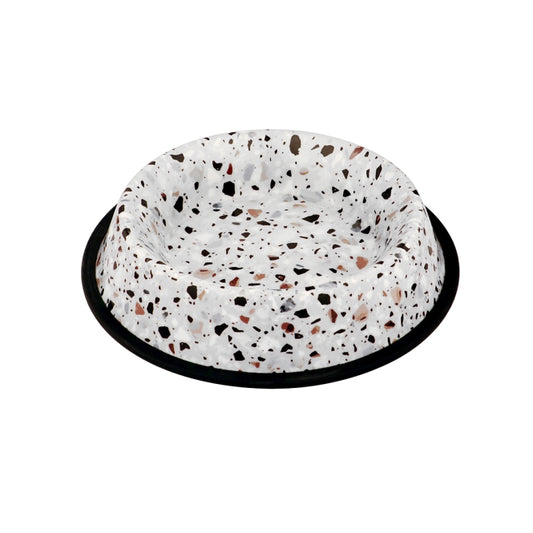 Duvoplus RVS Voerbak Deco fix terrazzo look - 2100ml / 32,3x32,3x6,1cm