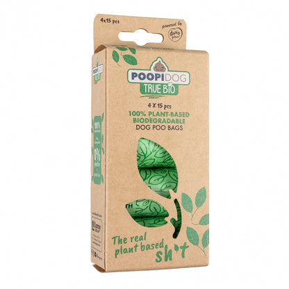 Poopidog Hondenpoepzakjes true bio - 4 x 15 stuks