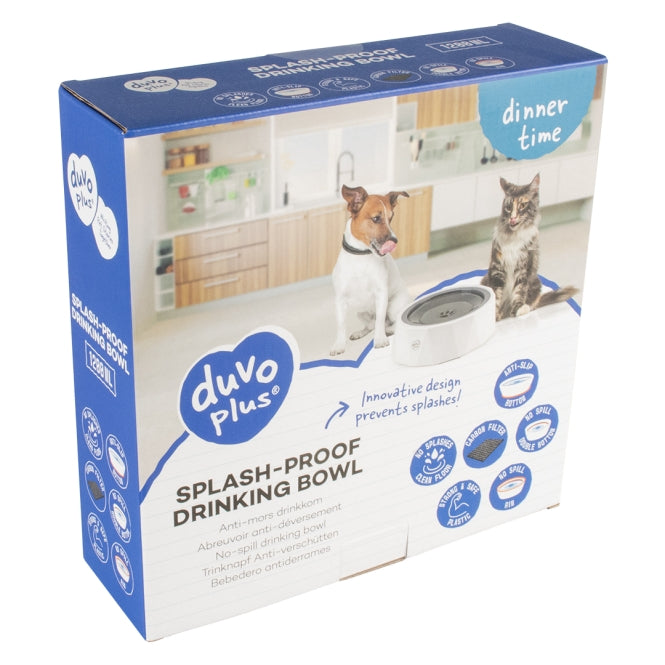 Duvoplus Anti-Knoei Drinkbak Poly - Wit/Grijs