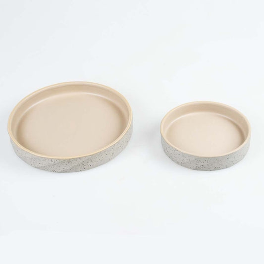 Duvoplus Platte Keramiekbak Stone Wavy Dune - 600ml - 21x21x3cm