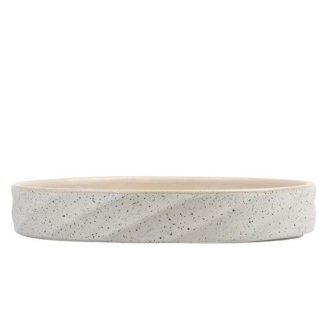 Duvoplus Platte Keramiekbak Stone Wavy Dune - 600ml - 21x21x3cm