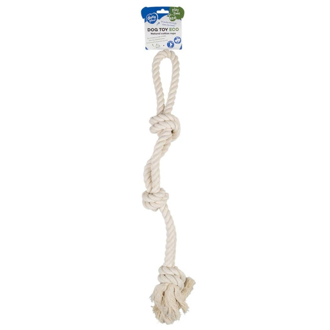 Duvoplus - ECO katoenen touw met 3 knopen en lus - Wit