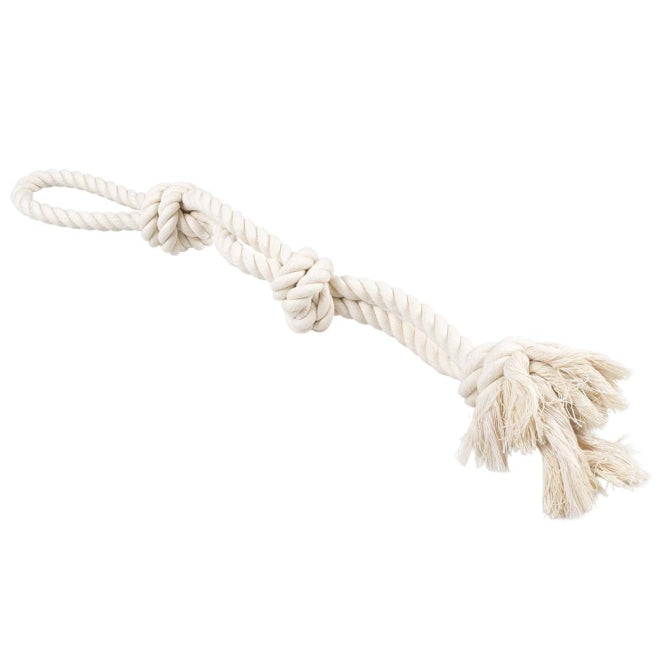 Duvoplus - ECO katoenen touw met 3 knopen en lus - Wit