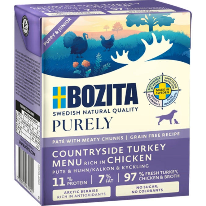 Bozita Tetra Purely Paté Puppy & Junior Kalkoen & Kip - 370g