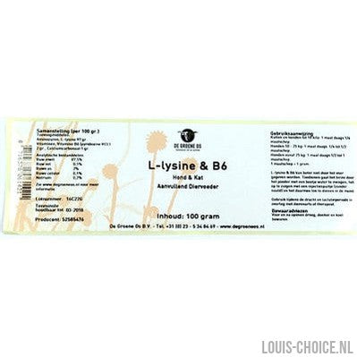 De Groene Os L-Lysine / B6 Hond / Kat-DE GROENE OS-Louis Choice