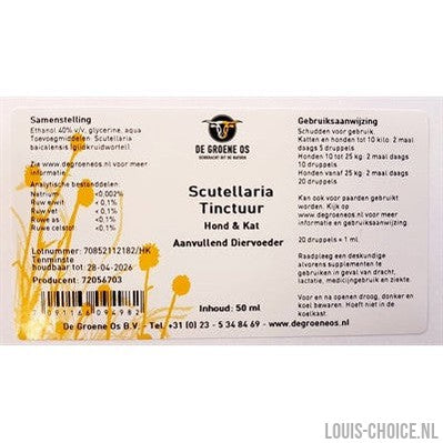 De Groene Os Scutellaria Tinctuur Hond / Kat-DE GROENE OS-Louis Choice
