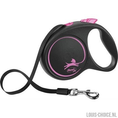Flexi Rollijn Black Design Tape Roze-FLEXI-Louis Choice