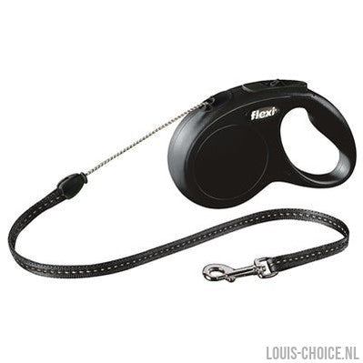 Flexi Rollijn Classic Cord Zwart-FLEXI-Louis Choice