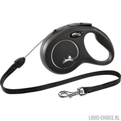 Flexi Rollijn Classic Cord Zwart-FLEXI-Louis Choice