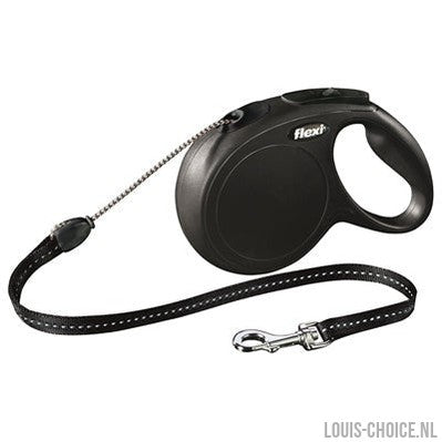 Flexi Rollijn Classic Cord Zwart-FLEXI-Louis Choice
