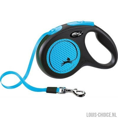 Flexi Rollijn New Classic Neon Tape Zwart / Blauw-FLEXI-Louis Choice