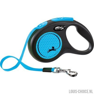 Flexi Rollijn New Classic Neon Tape Zwart / Blauw-FLEXI-Louis Choice