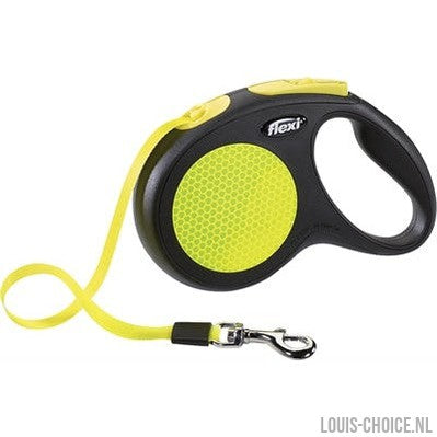 Flexi Rollijn New Classic Neon Tape Zwart / Geel-FLEXI-Louis Choice