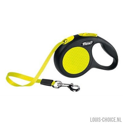 Flexi Rollijn New Classic Neon Tape Zwart / Geel-FLEXI-Louis Choice